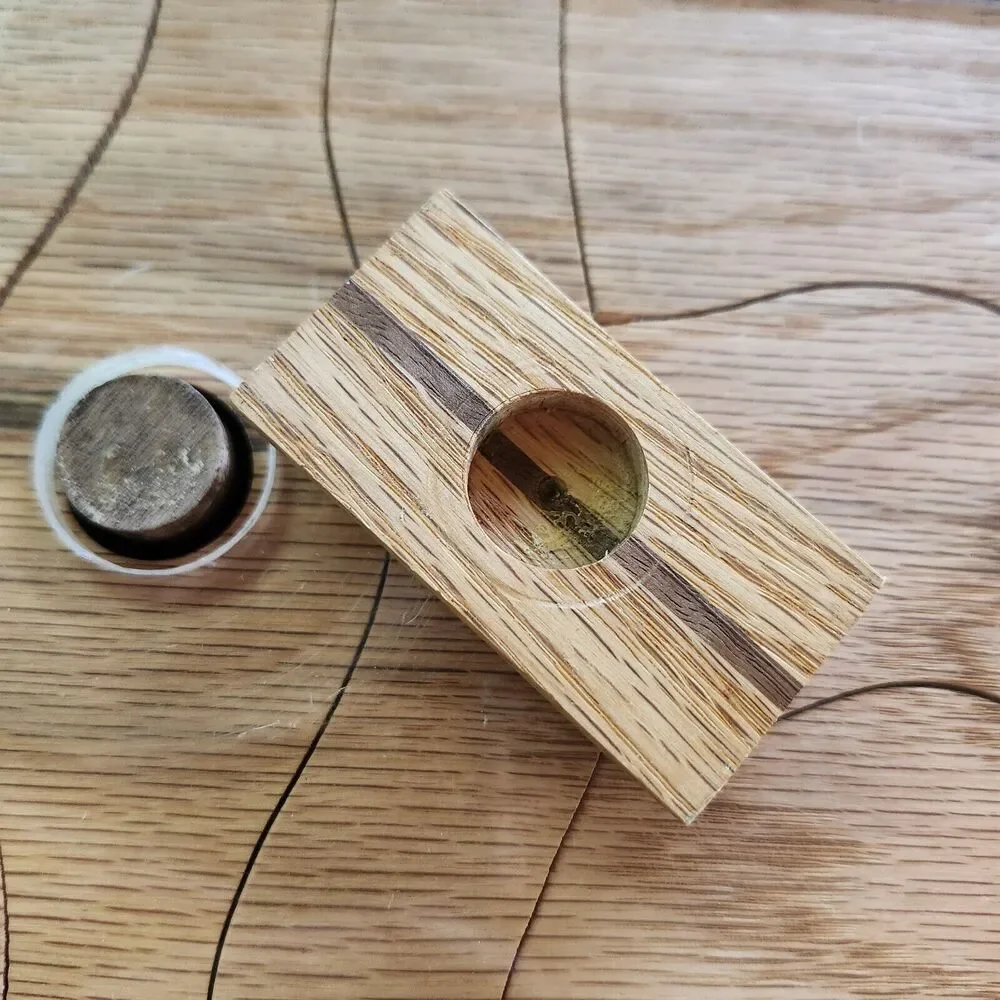 Wooden Puzzle Box, 3 Layer Pre-School Level, Walnut Red Oak Cottonwood, Handmade